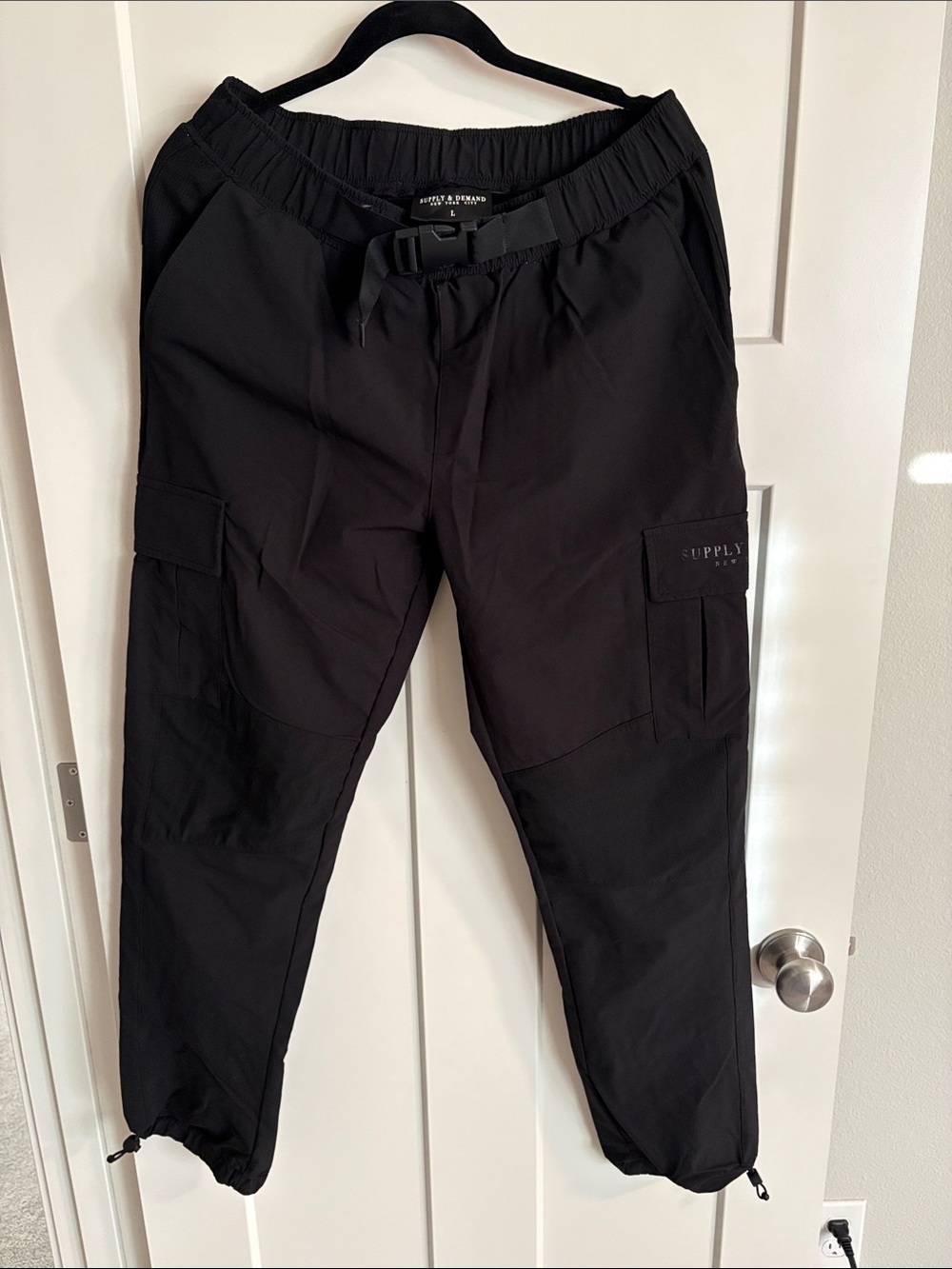 Men's Black Cargo Jogger Pants